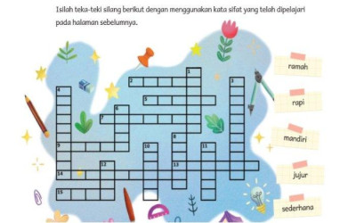 Mengisi Teka-teki Silang Kata Sifat Kelas 5 Halaman 11